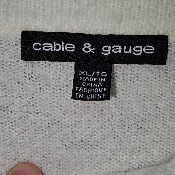 Cable & Gauge White XL/TG Knit Long Sleeve Sweater (RN #73163) - Picture 4 of 8
